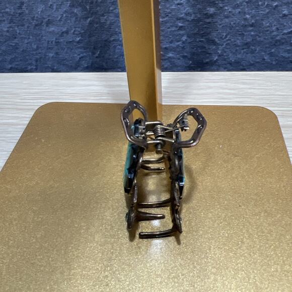 VTG Hair Claw Clip Multicolor Rhinestone Antique Gold Tone Metal Boho Lot of 3 - Picture 5 of 11